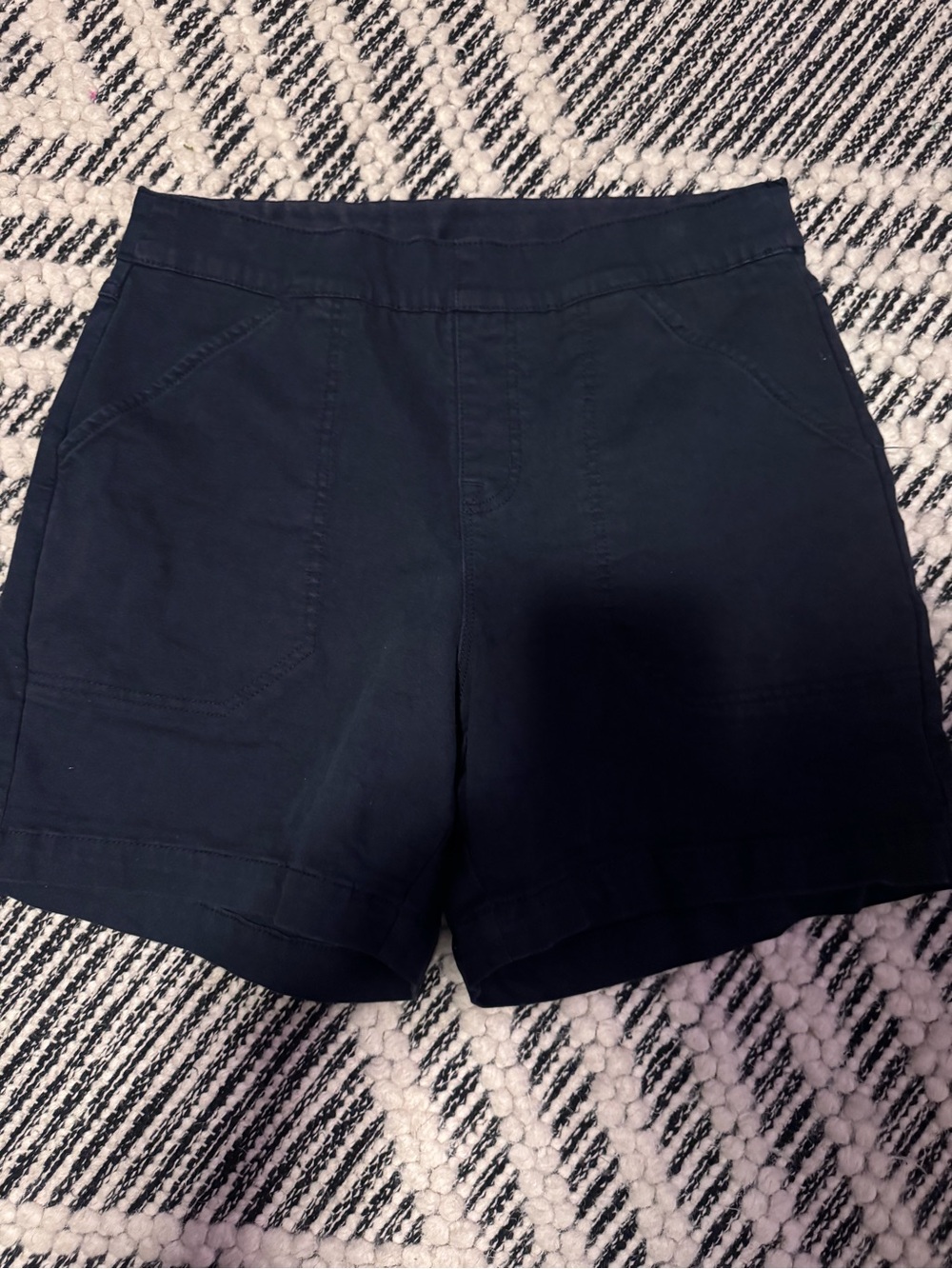 Nautica Dark Navy High-Waist Pull-On Shorts with Front Pockets